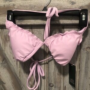 Wild Fable Lilac Purple Ruffle Triangle Swim Bikini Top Size XS 0-2 NEW